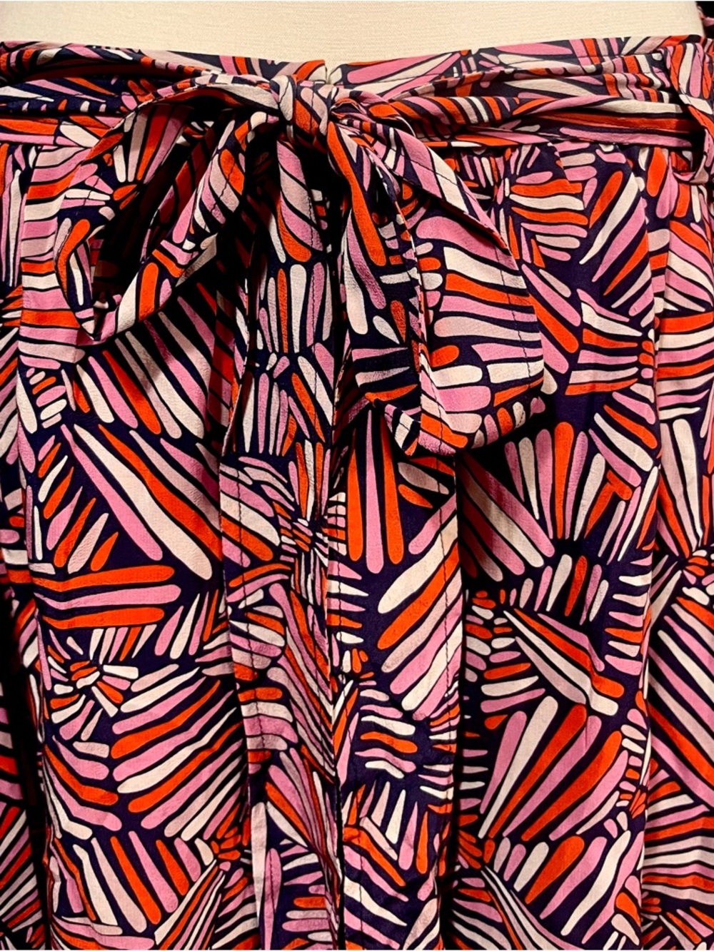 Printed Midi Skirt in Red and Pink - Picture 6 of 6
